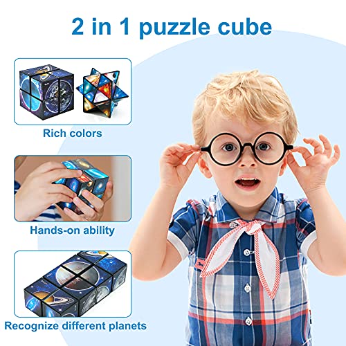 Magic Star cubo , Cubo mágica 2 en 1, Cubo infinito, Transformación Cubos， Juguetes ciencia popular Rompecabezas Mágicos Para Niños y Adultos