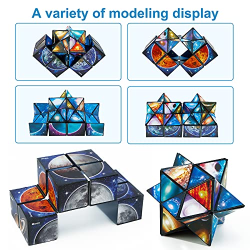 Magic Star cubo , Cubo mágica 2 en 1, Cubo infinito, Transformación Cubos， Juguetes ciencia popular Rompecabezas Mágicos Para Niños y Adultos