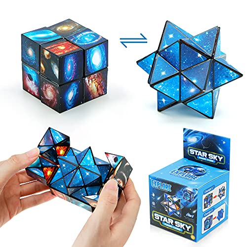 Magic Star cubo , Cubo mágica 2 en 1, Cubo infinito, Transformación Cubos， Juguetes ciencia popular Rompecabezas Mágicos Para Niños y Adultos