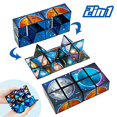 Magic Star cubo , Cubo mágica 2 en 1, Cubo infinito, Transformación Cubos， Juguetes ciencia popular Rompecabezas Mágicos Para Niños y Adultos