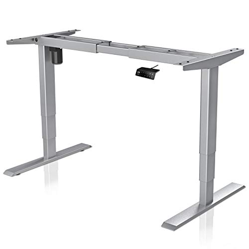 MAIDeSITe Escritorio de Altura Regulable, eléctrico, Estructura de Mesa Regulable, 3 Plataformas, se Adapta a Todo Tipo de mesas, Patas, protección contra colisiones, función de Memoria