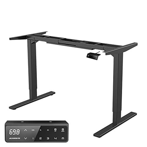 MAIDeSITe Mesa Ajustable Altura eléctrica Escritorio Regulable en Altura Motor Dual Escritorio de pie 4 Controlador de Memoria Digital Marco de Escritorio de pie con (Negro)