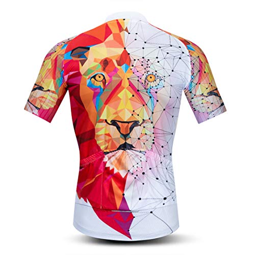 Maillot de Ciclismo para Hombre, Camisetas de MTB para Bicicleta, Camisetas para Carretera de montaña, Ropa para Ciclismo, Maillot de Manga Corta para Hombre, Blanco, Rojo, XL