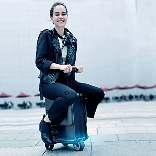 Maleta eléctrica Scooter para hombres y mujeres 26L 7.5kg Maleta manejable para viajes aéreos, batería de litio extraíble de 73.26 W/h, varilla de aleación de aluminio, puerto de carga USB,Purple