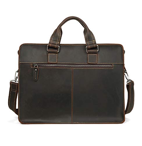 Maletines para hombres, bolsos de cuero retro para hombres, elegantes bolsos para portátiles de 15,6 pulgadas, bolsos multifuncionales para hombres, bolsos