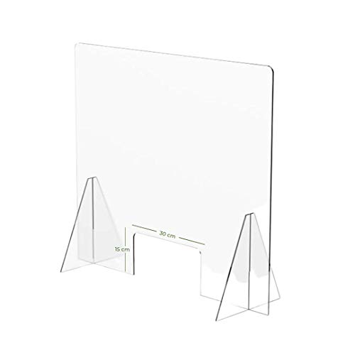 MAMPARA DE PROTECCIÓN METACRILATO TRANSPARENTE EXTRAFUERTE 4mm (75x115cm)