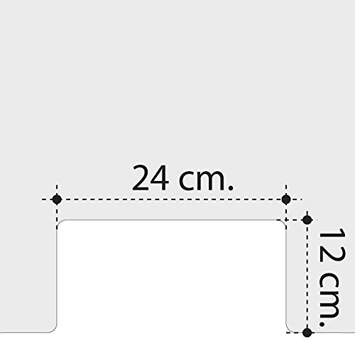 Mampara de Protección para mostradores, Policarbonato/Metacrilato Compacto 3-4 mm, Varias medidas (90cm x 65cm)