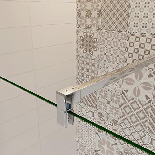 Mampara ducha Panel Pantalla Fija cristal 8mm templado para baño (80x200cm)