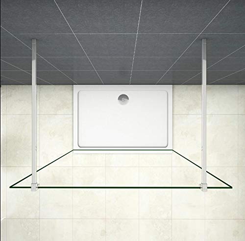 Mamparas de Ducha Pantalla Panel Fijo 10mm Antical - Dos Barras 90cm - 117x200 cm