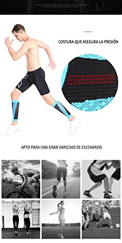 Mangas de compresión para la pantorrilla, dolor de gemelos, calambres en pierna, mala circulación, mejora el desempeño del ejercicio físico. Medias de compresión running, deporte, varices (Negro, L)