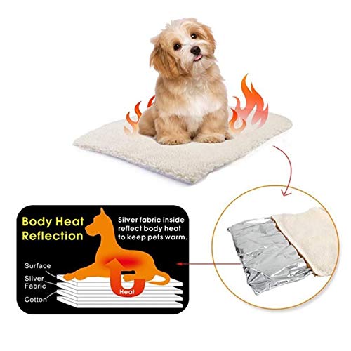 Manta autocalentable para Gatos & Perros,Manta Eléctrica para Mascotas Prueba de Agua Almohadillas,Manta térmica,sin Electricidad y baterías, Cojín de Calor,ecológico,60x45 cm