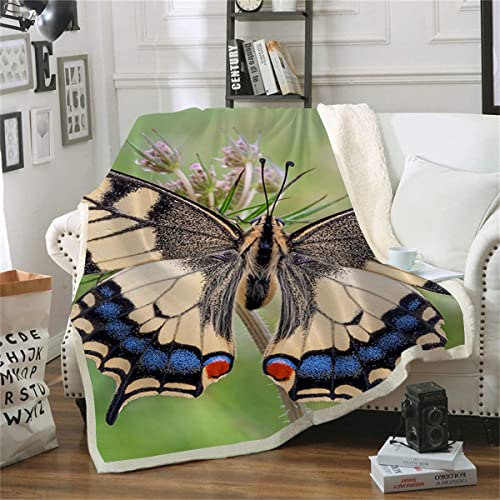 Manta de Lana Estampada Manta de Tiro de Cola de Golondrina para sofá Suave y cálida Funda de sofá Cama Linda Manta de Felpa de Viaje (180x220cm) Manta de impresión 3D