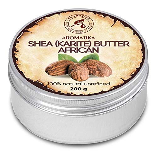 Manteca de Karité - 200g - Shea Butter Africana - Puro y Natural Butyrospermum Parkii - Óleo Corporal - Hidratante Corporal - Aceite para el Cabello - Piel - Uñas - Labios - Cuidado Facial