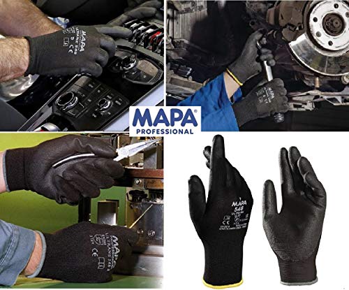 MAPAÑO® Profesional Ultrane 40510-548-0 Talla 11 Guantes - Negro (Paquete de 2)