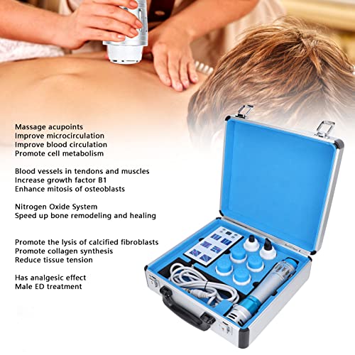 Máquina de Terapia de Ondas de Choque ED, Masajeador Corporal Extracorpóreo de Ondas de Choque para Aliviar el Dolor Muscular con 7 Cabezales de Masaje, Tratamiento de Ondas de Choque Euipment(#4)