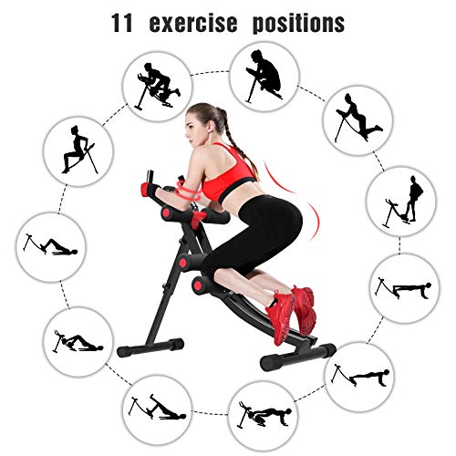 Máquina para Abdominales, Enow 11 en 1, Equipo de Entrenamiento de Abdominales Plegable, máquina de Ejercicio de Entrenador de Abdominales Ajustable en Altura, Entrenadores de Fitness y Abdominales