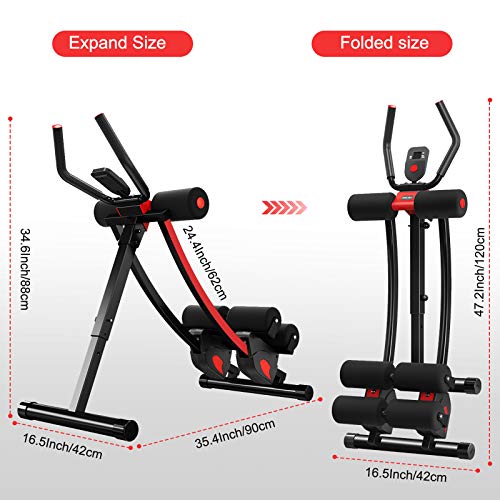 Máquina para Abdominales, Enow 11 en 1, Equipo de Entrenamiento de Abdominales Plegable, máquina de Ejercicio de Entrenador de Abdominales Ajustable en Altura, Entrenadores de Fitness y Abdominales