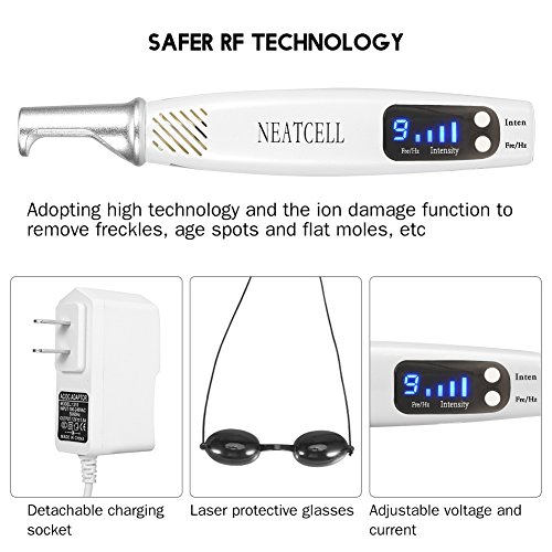 Máquina para eliminar manchas lunares, Eliminar tatuajes cicatriz Mole Pecas con gafas 9 tipos de frecuencia de trabajo(EU)