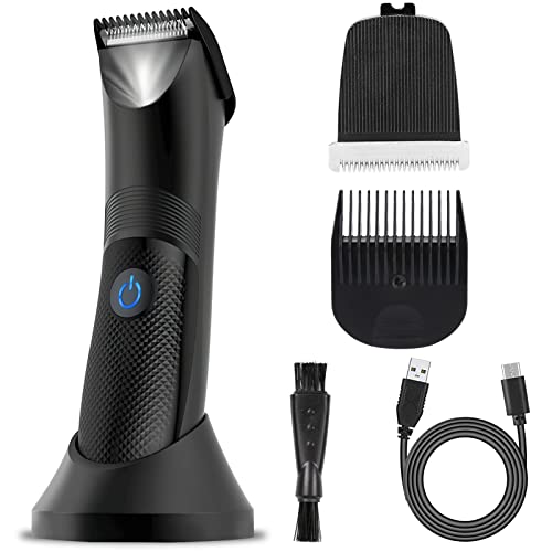 Maquinilla de Afeitar Eléctrica Para Hombre Acemall Recortadora íntima Para la Ingle y el Vello Púbico, Bodygroom Cabezales de Cuchillas de Cerámica Reemplazables, Carga Inalámbrica 90 min de Uso