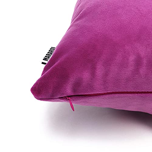 MARARDI Pack de 2 Fundas de Cojines de Terciopelo Suave [Color Fucsia] 45x45cm con [Cremallera Invisible] Decorativos Cama Sofá Silla Domitorio Cocina Jardín Sala de Estar Estudio y Oficina