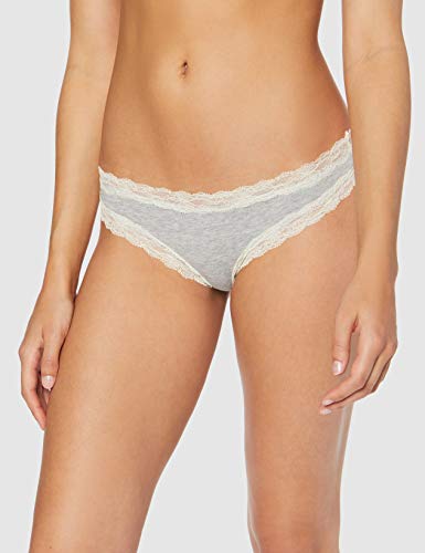 Marca Amazon - Iris & Lilly Calzoncillo Tanga de Algodón Mujer, Pack de 7, Multicolor (negro/melange/rosa suave), XS, Label: XS