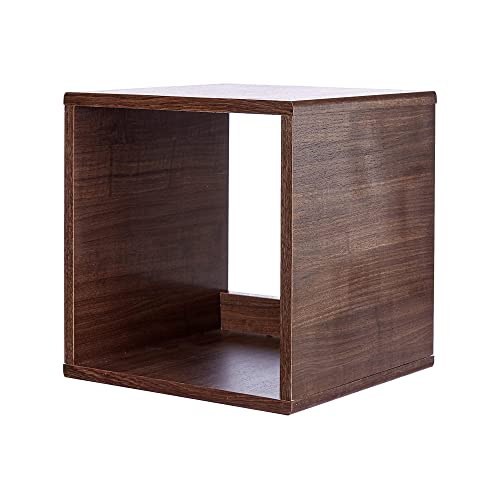 Marca Amazon - Movian Cubo de almacenamiento modular de madera MDF, Marrone, Abierto