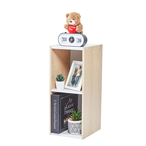 Marca Amazon - Movian - Space Saving Shelf UB-6025, Estante de almacenamiento de espacio pequeño/Estantería modular que ahorra espacio - Roble claro y blanco, 25 x 29 x 60 cm