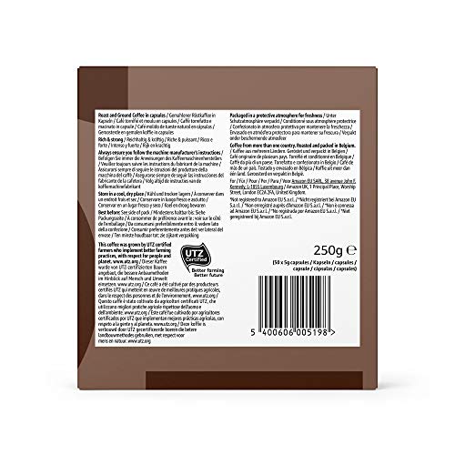 Marca Amazon - Solimo Nespresso Compatible Ristretto Cápsulas- Certificada UTZ - 100 Cápsulas (2 Paquetes x 50)