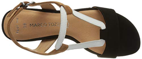 Marco Tozzi 2-2-28352-26 Veloursleder Sandale, Sandalia con taln Mujer, Cognac Comb, 40 EU