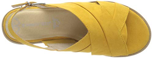 Marco Tozzi 2-2-28715-24, Sandalia con Pulsera Mujer, Amarillo (Saffron 627), 38 EU