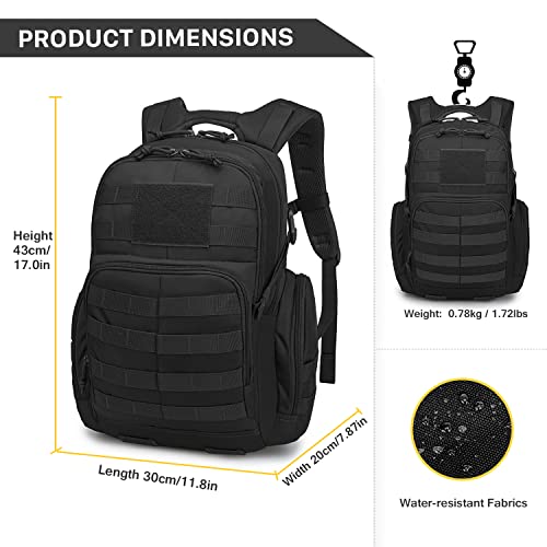 Mardingtop 25L Mochila Táctica Militar Mochila de Asalto Molle Bolsa de Emergencia Mochilas Asalto Unisex para Senderismo Acampada Caza y Actividad al Aire Libre