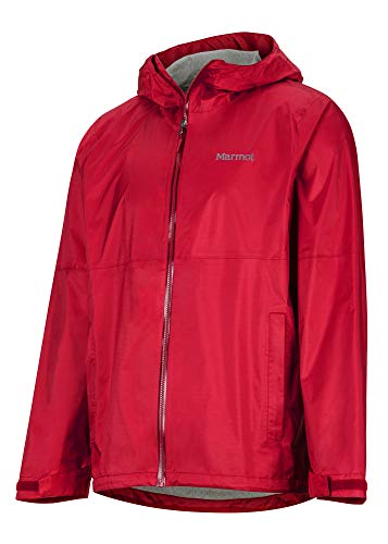 Marmot Precip Eco Plus Jacket Chubasquero Rígido, Chaqueta Impermeable, A Prueba De Viento, Impermeable, Transpirable, Hombre, Team Red, S