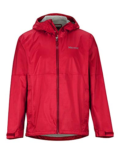 Marmot Precip Eco Plus Jacket Chubasquero Rígido, Chaqueta Impermeable, A Prueba De Viento, Impermeable, Transpirable, Hombre, Team Red, S