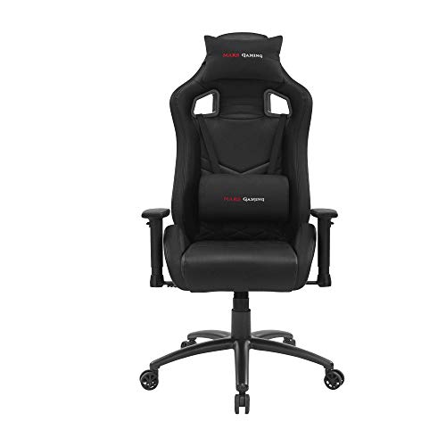 Mars gaming MGCXNEOBK, Silla Gaming Premium AIR, PU, Cojines Removibles, Negro