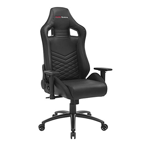 Mars gaming MGCXNEOBK, Silla Gaming Premium AIR, PU, Cojines Removibles, Negro