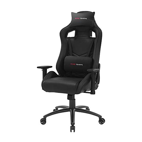 Mars gaming MGCXNEOBK, Silla Gaming Premium AIR, PU, Cojines Removibles, Negro