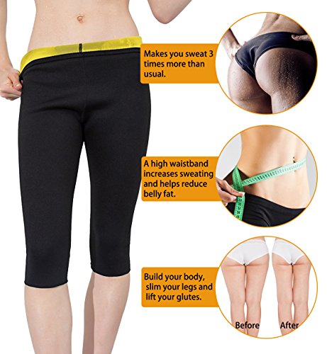 Martiount Pantalones Sauna para Mujer Pantalones de Neopreno Térmicos de Adelgazamiento Pantalon Sauna Reductora Adelgazar Push Up High Waist Deporte Yoga Running S