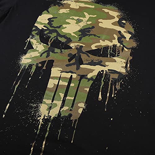 Marvel Punisher Skull Camo Camiseta, Negro, XL para Hombre