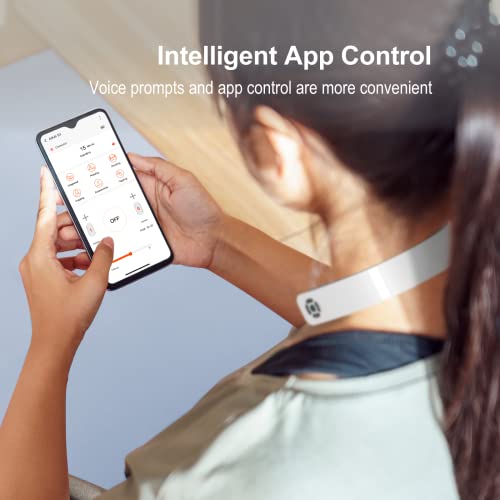 Masajeador de Cuello Cervical Calor Electromagnético - ALKAI APP Control Pulso Eléctrico que Proporciona Alivio del Dolor, 6 Modos para Regalos