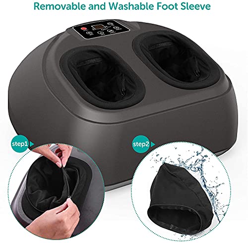 Masajeador de Pies Masaje Pies Electrico Foot Massager con Control Remoto Amasamiento Rodillos, Intensidad Regulable, Compresión de Aire y Calor Infrarrojo para Aliviar Fatiga, Casa Oficina Uso