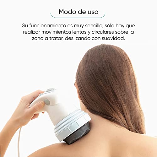 Masajeador eléctrico anticelulitico masajeadores pies | espalda | piernas | cervical | cuello Cinco cabezales + Efecto Calor por Infrarojos, anti-celulitis, flacidez y recuperación muscular