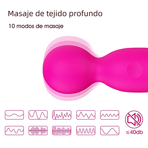 Masajeador Portátil Oralloo，Masajeadores Eléctricos de Mano，20 Modos de Frecuencia，100% Impermeable