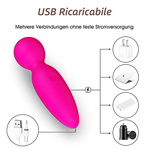 Masajeador Portátil Oralloo，Masajeadores Eléctricos de Mano，20 Modos de Frecuencia，100% Impermeable