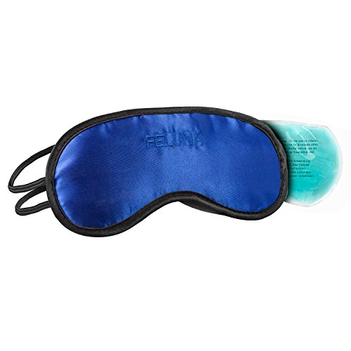 Máscara para dormir con almohada para enfriar los ojos Gafas para dormir con banda de goma ajustable y sensación de seda La almohada para enfriar ayuda con las migrañas (Azul)