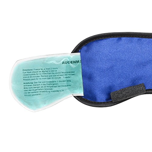 Máscara para dormir con almohada para enfriar los ojos Gafas para dormir con banda de goma ajustable y sensación de seda La almohada para enfriar ayuda con las migrañas (Azul)