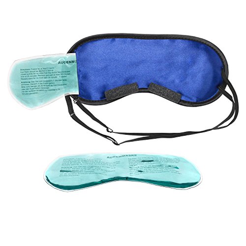 Máscara para dormir con almohada para enfriar los ojos Gafas para dormir con banda de goma ajustable y sensación de seda La almohada para enfriar ayuda con las migrañas (Azul)