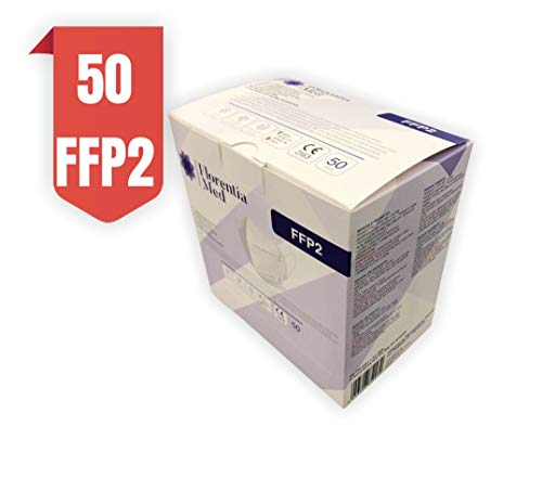 Máscaras FFP2 MADE IN ITALY con certificación CE Categoría EPI: III, de conformidad con EN 149: 2001 + A1: 2009. Caja de color Blanco FFP2 de 50 piezas Empaquetada y sellada individualmente