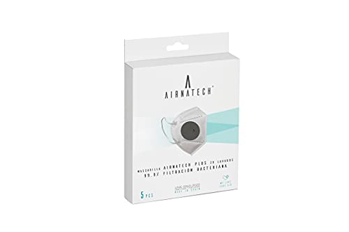 Mascarilla Air Plus Antracita - Alta Respirabilidad +56% - Protección 99,9% - Reutilizable 20 Lavados y Hasta 16 Horas de Uso Continuado - Fabricada en España - Certificada por AITEX