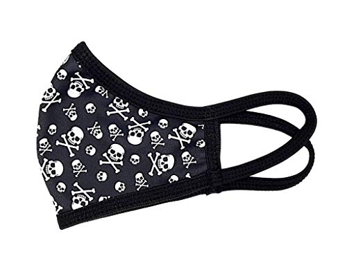 mascarilla tela homologada TALLA INFANTIL - Punk y calaveras negra - mascarillas tela homologadas lavables y mascarilla reutilizable - mascarillas reutilizables homologadas - mascarilla deportiva