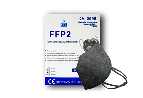 Mascarillas FFP2 Desechables colores 20 pcs Homologadas de 5 Capas de Filtro,Sin válvula Certificado Alta eficiencia Filtración Bacteriana Marcado CE 0598 - EU. (Gris 20 UND)